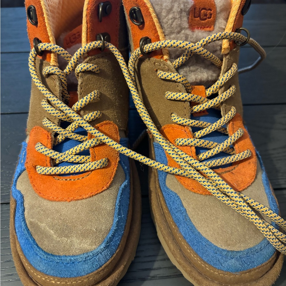 UGG Brown and Blue Boots with Stylish Design